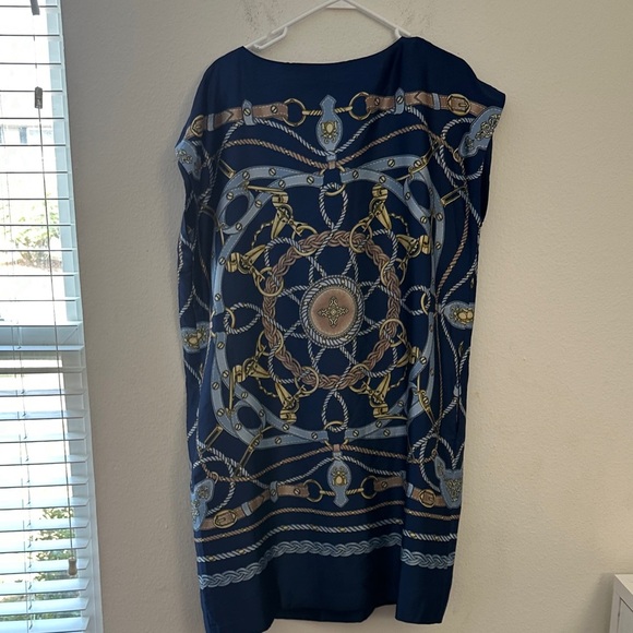 J McLaughlin Navy Chain Print Dress - Picture 6 of 6